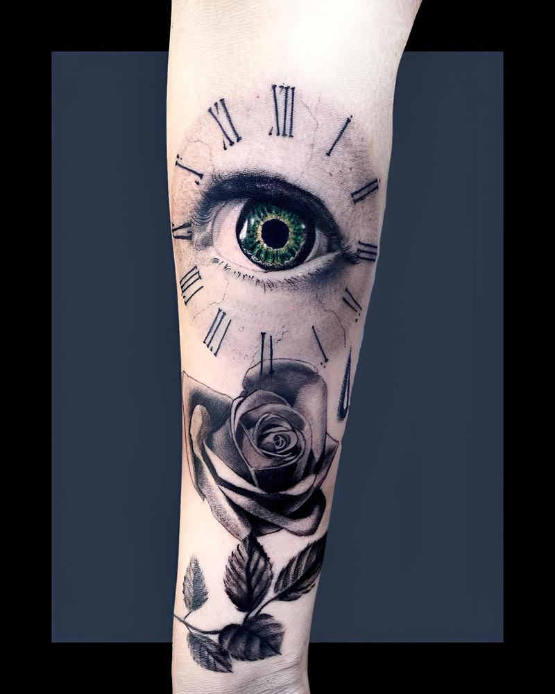 Flower, Surrealism, Realism, Black and Gray, Color tattoo by Charlie ...